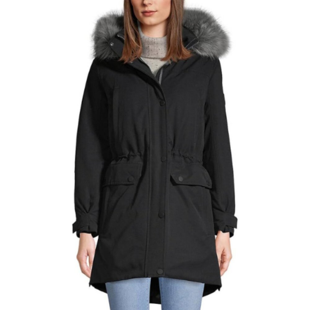 Lands' End Women's Expedition Waterproof Down Winter Parka with Faux Fur Hood
